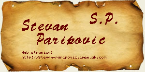 Stevan Paripović vizit kartica